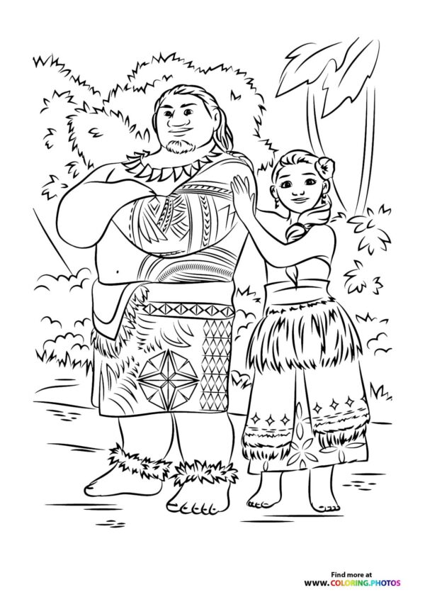 Moana and Chief Tui