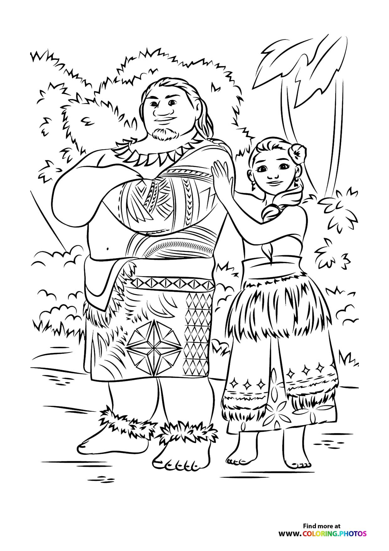 Moana and Chief Tui