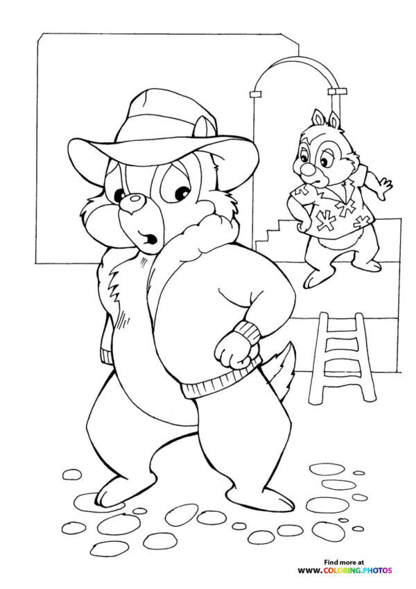 Chip and Dale in the Rescue Rangers Headquarters