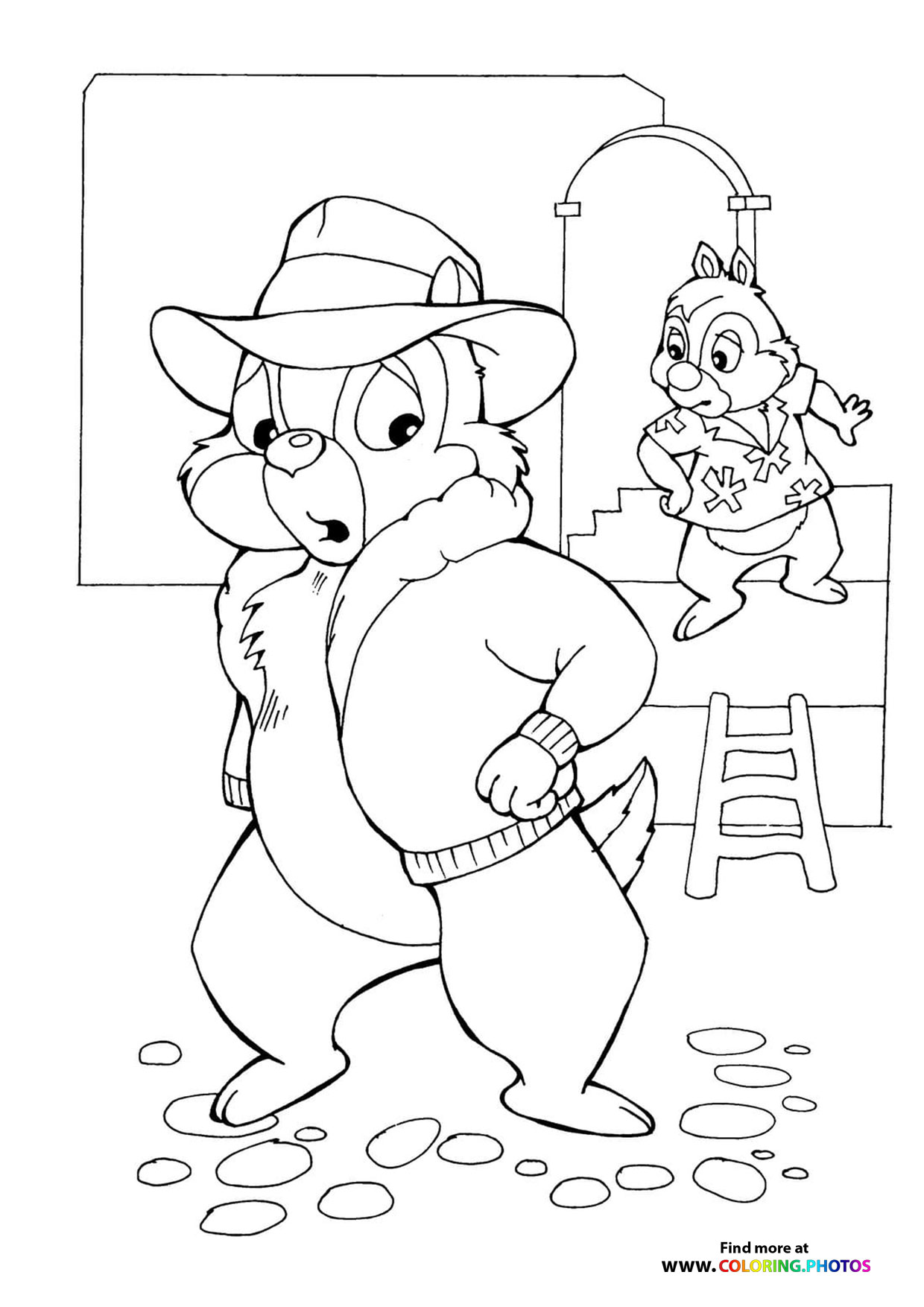Chip and Dale in the Rescue Rangers Headquarters