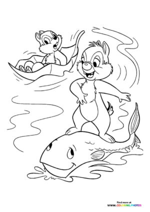 Chip and Dale Surfing on a Fish