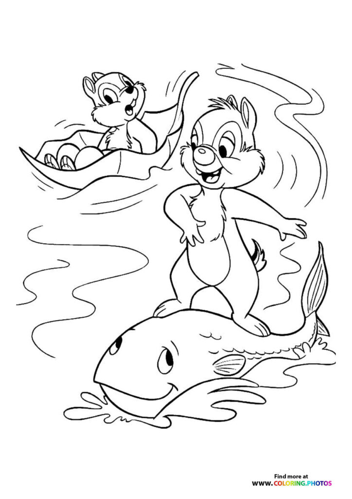 Chip and Dale Surfing on a Fish