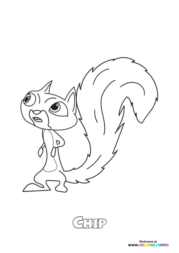 Chip Super Pet coloring page
