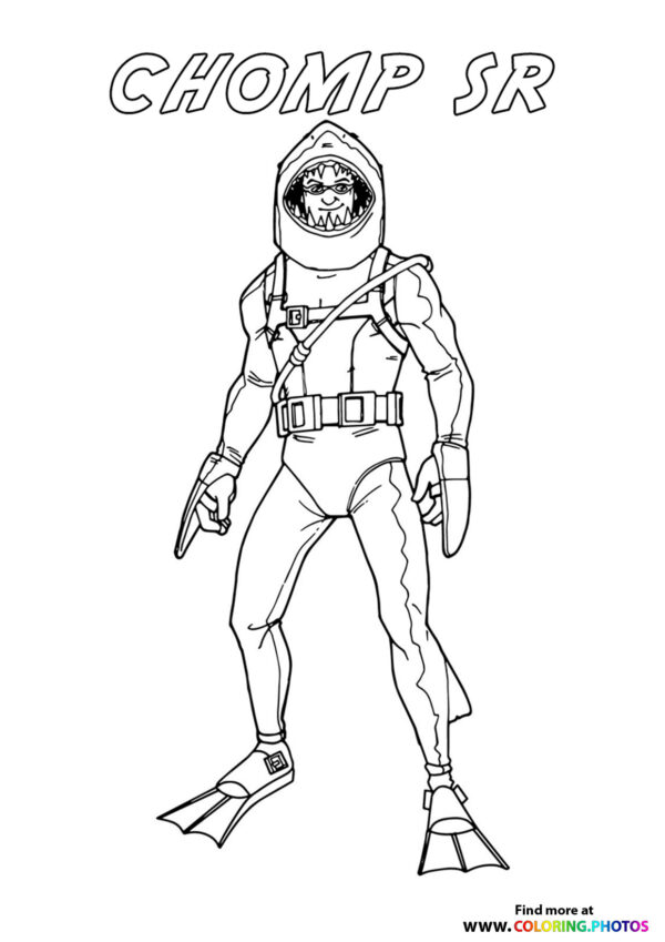 Chomp Sr - Fortnite coloring page