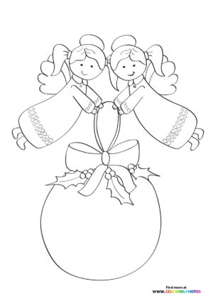 Two Angels on Christmas Ornament