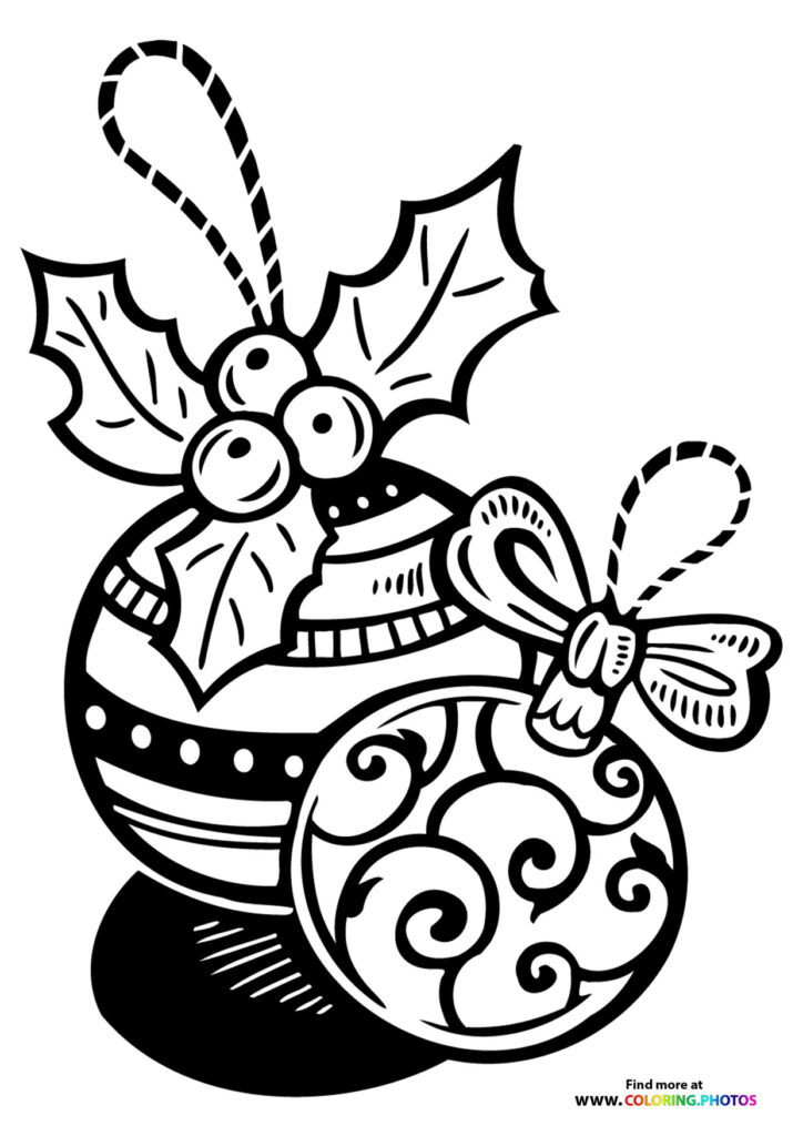 Christmas balls ornament coloring page