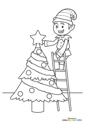 Elf Decorating Christmas Tree