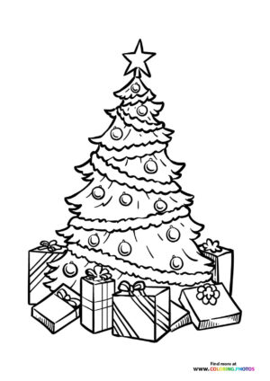 Christmas Tree with Star and Presents