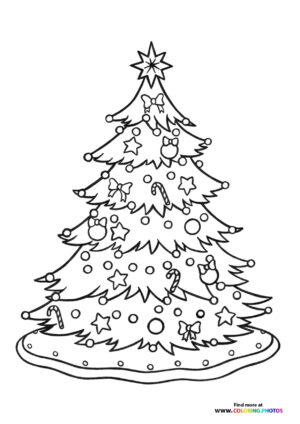 Decorated Christmas Tree with Star