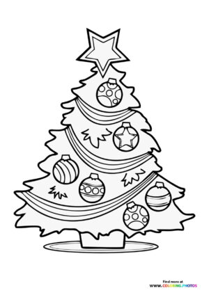 Decorated Christmas Tree with Star