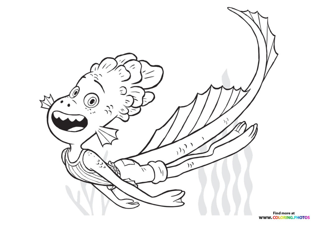Ciao Alberto swimming coloring page
