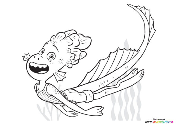 Ciao Alberto swimming coloring page