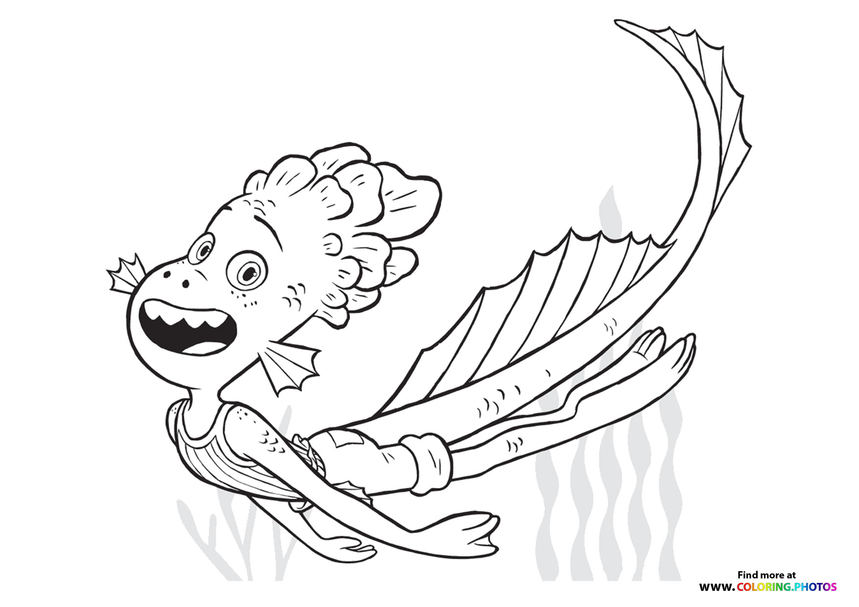 Ciao Alberto swimming coloring page