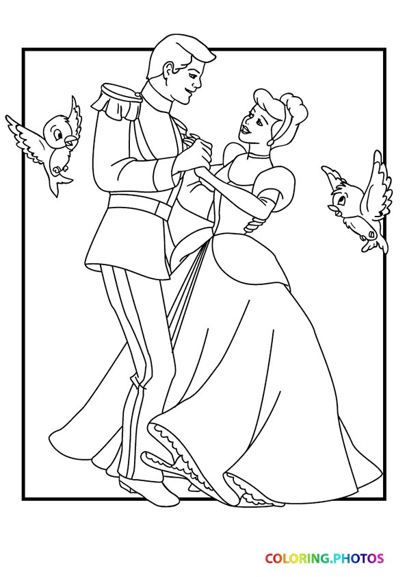Cinderella and prince dancing