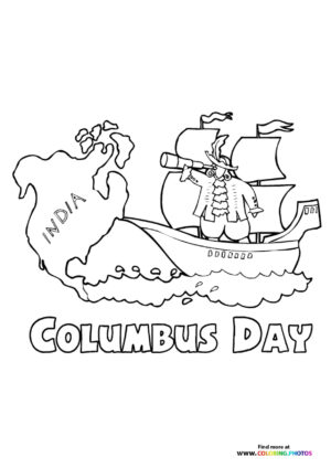 Columbus Day Ship and India Map