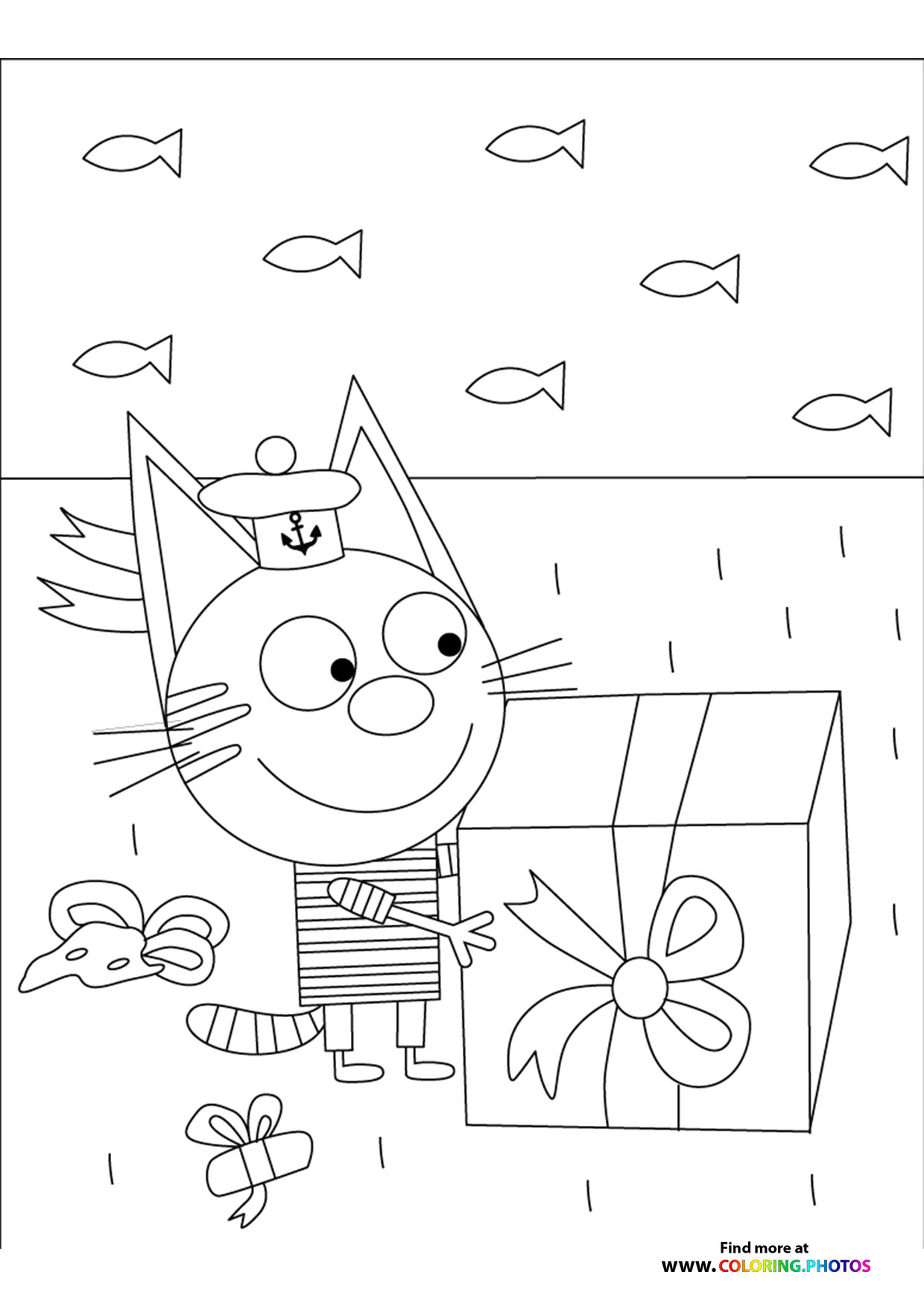 Cookie with a present coloring page