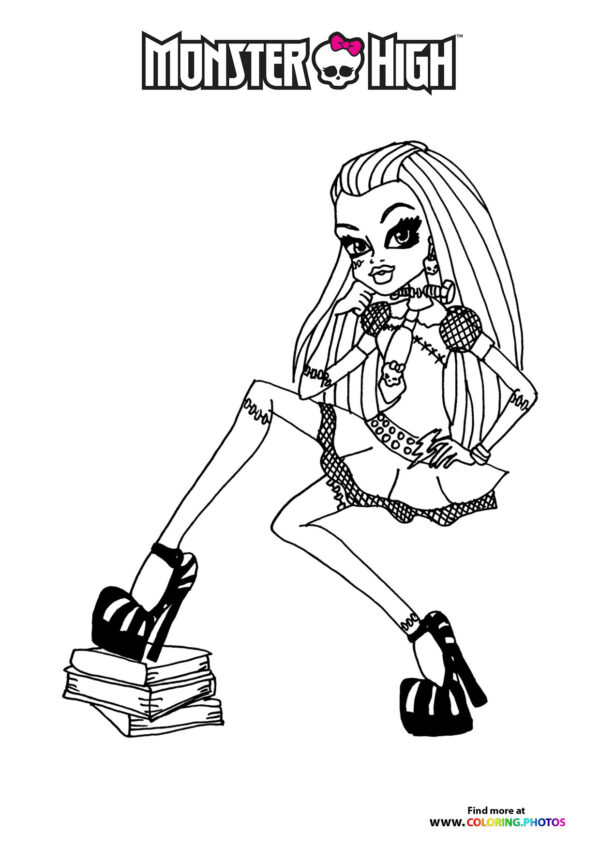 Frankie Stein Posing on Books