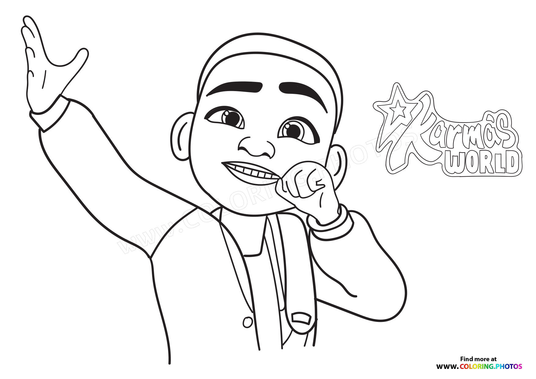 Crash from Karmas world coloring page