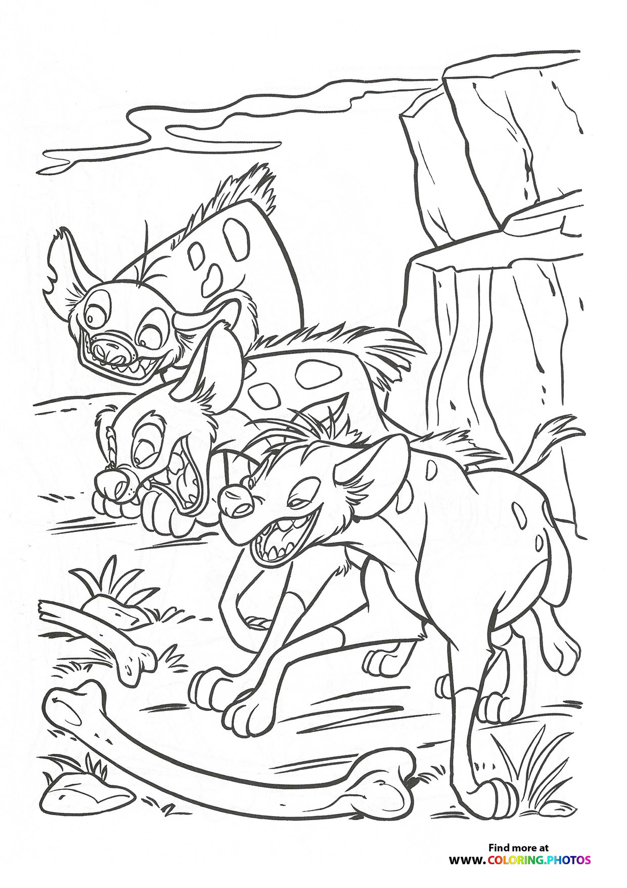 Crazy Hyenas from Lion King coloring page