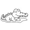 Crocodile basking in sun coloring page