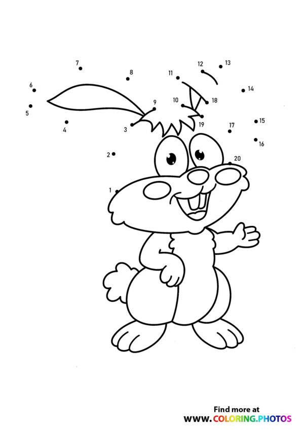 Cute bunny dot the dots worksheet