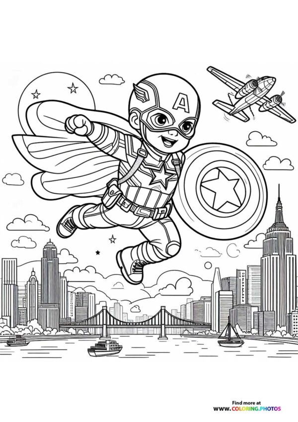 Cute Captain America flying
