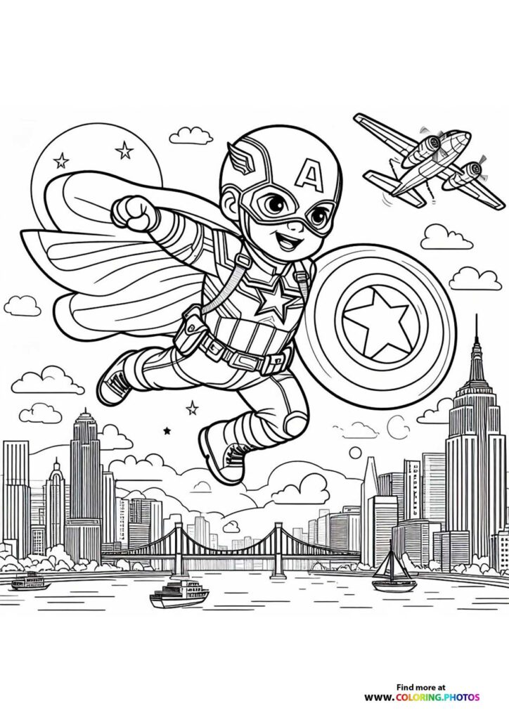 Cute Captain America flying