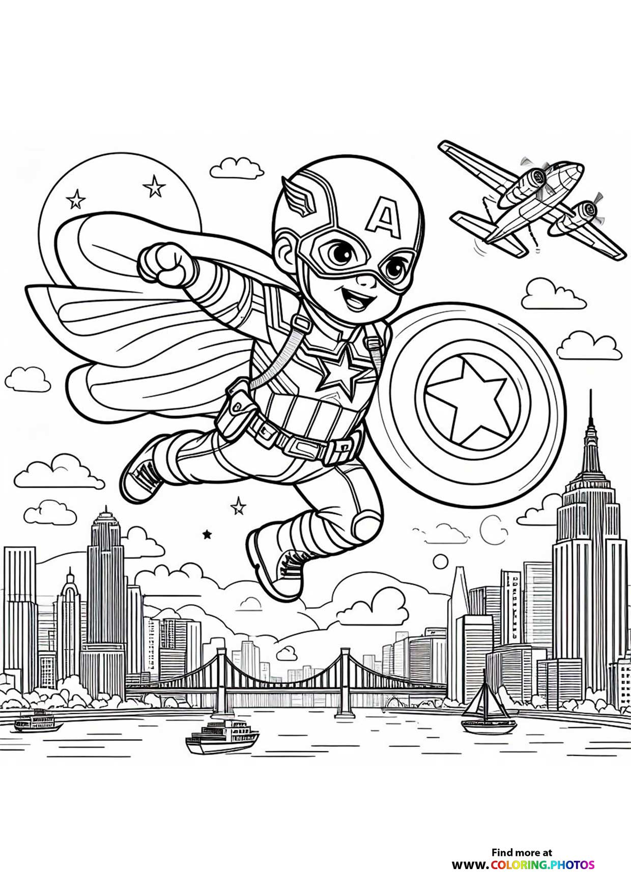 Cute Captain America flying