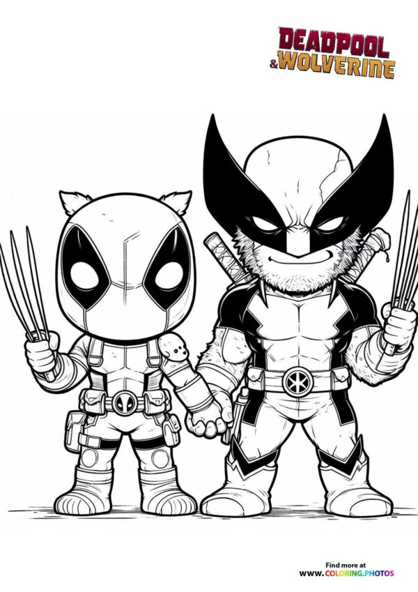 Deadpool and Wolverine Chibi
