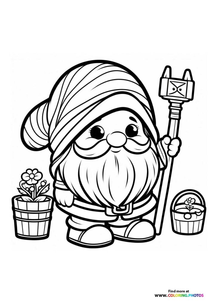 Garden Gnome with Flowers