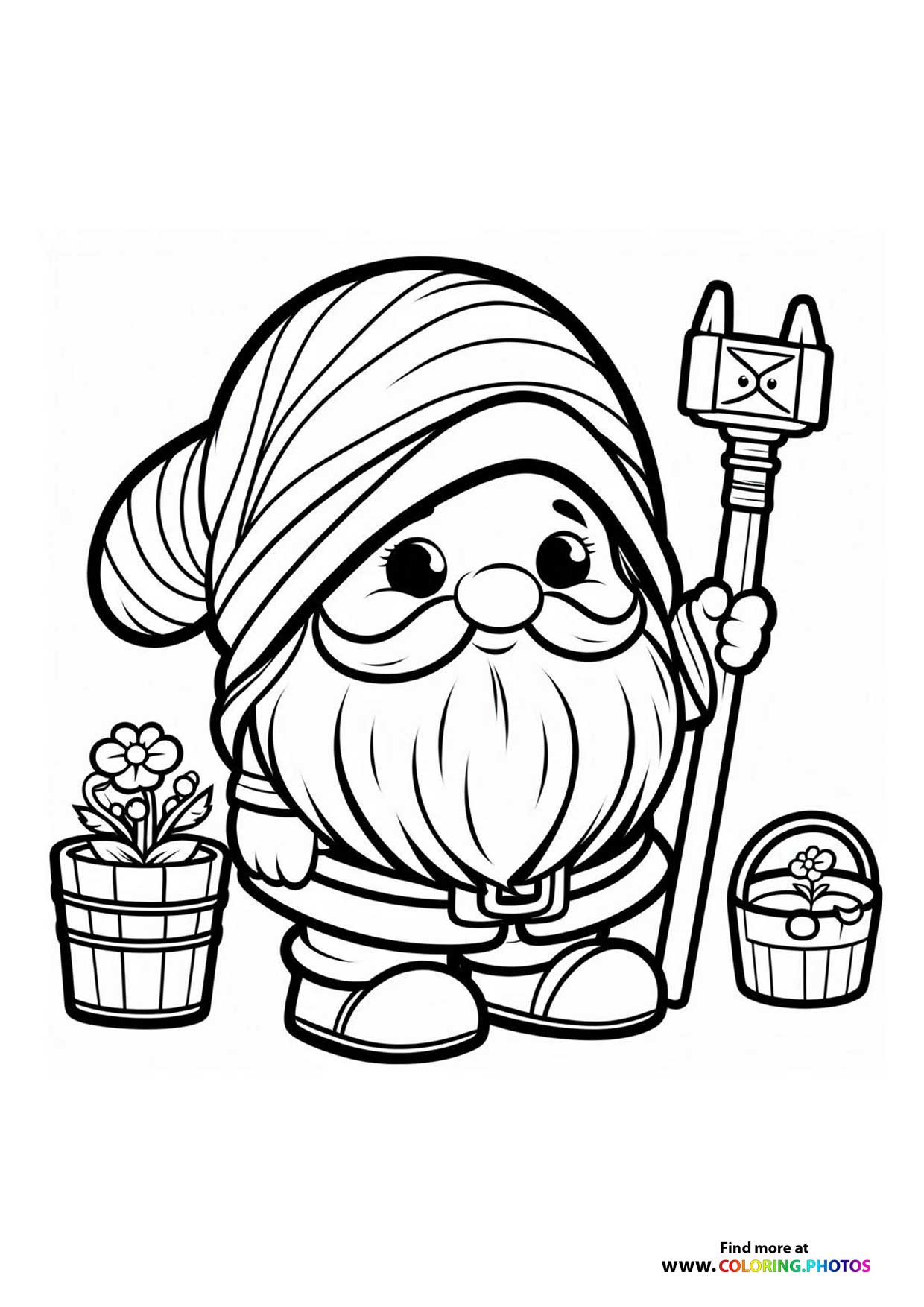 Garden Gnome with Flowers