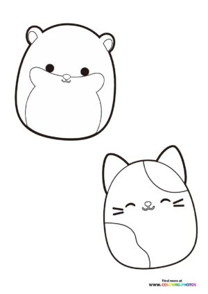 Adorable Squishmallows, Bear and Cat