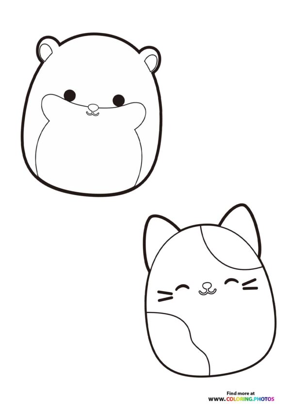 Adorable Squishmallows, Bear and Cat
