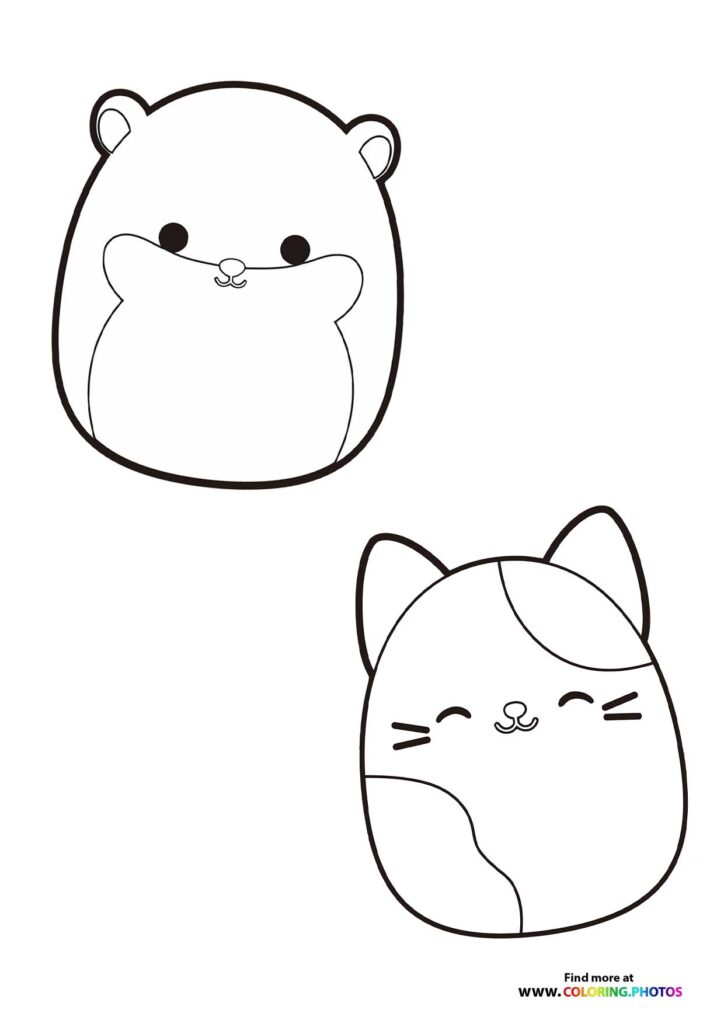 Adorable Squishmallows, Bear and Cat