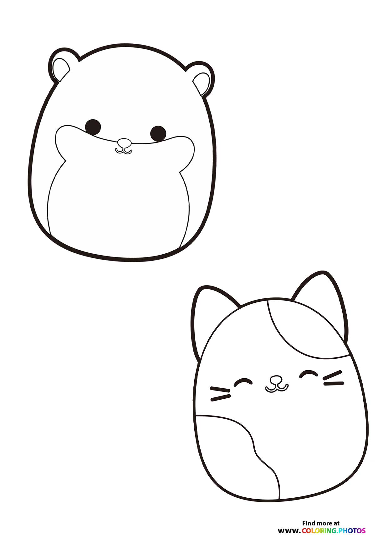 Adorable Squishmallows, Bear and Cat