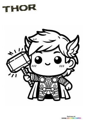 Chibi Thor with Mjolnir