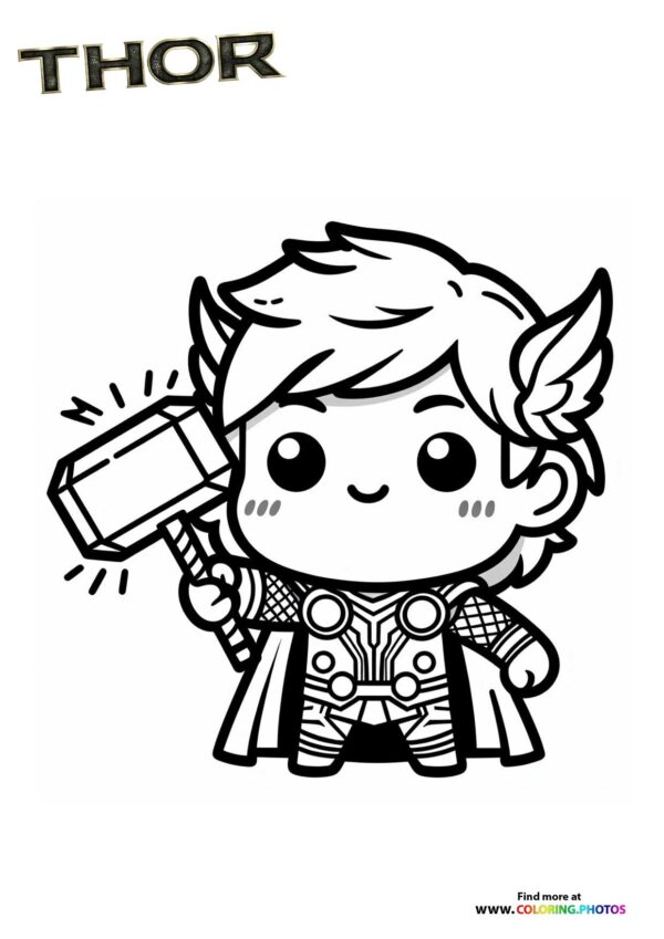 Chibi Thor with Mjolnir