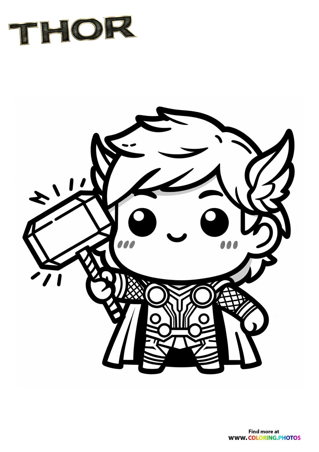 Chibi Thor with Mjolnir