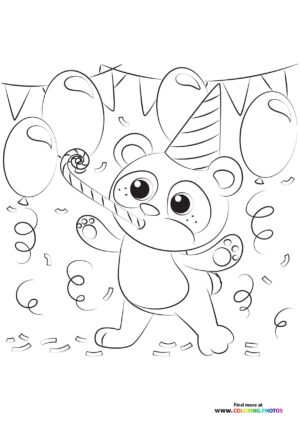 Cute Teddy Bear celebrating
