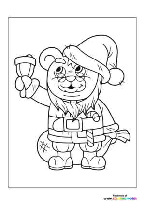 Cute bear santa