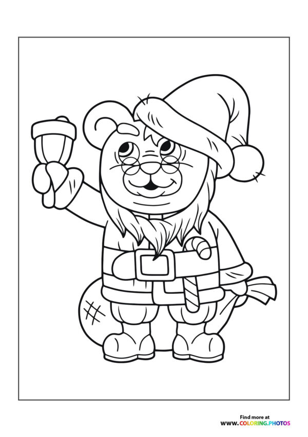 Cute bear santa