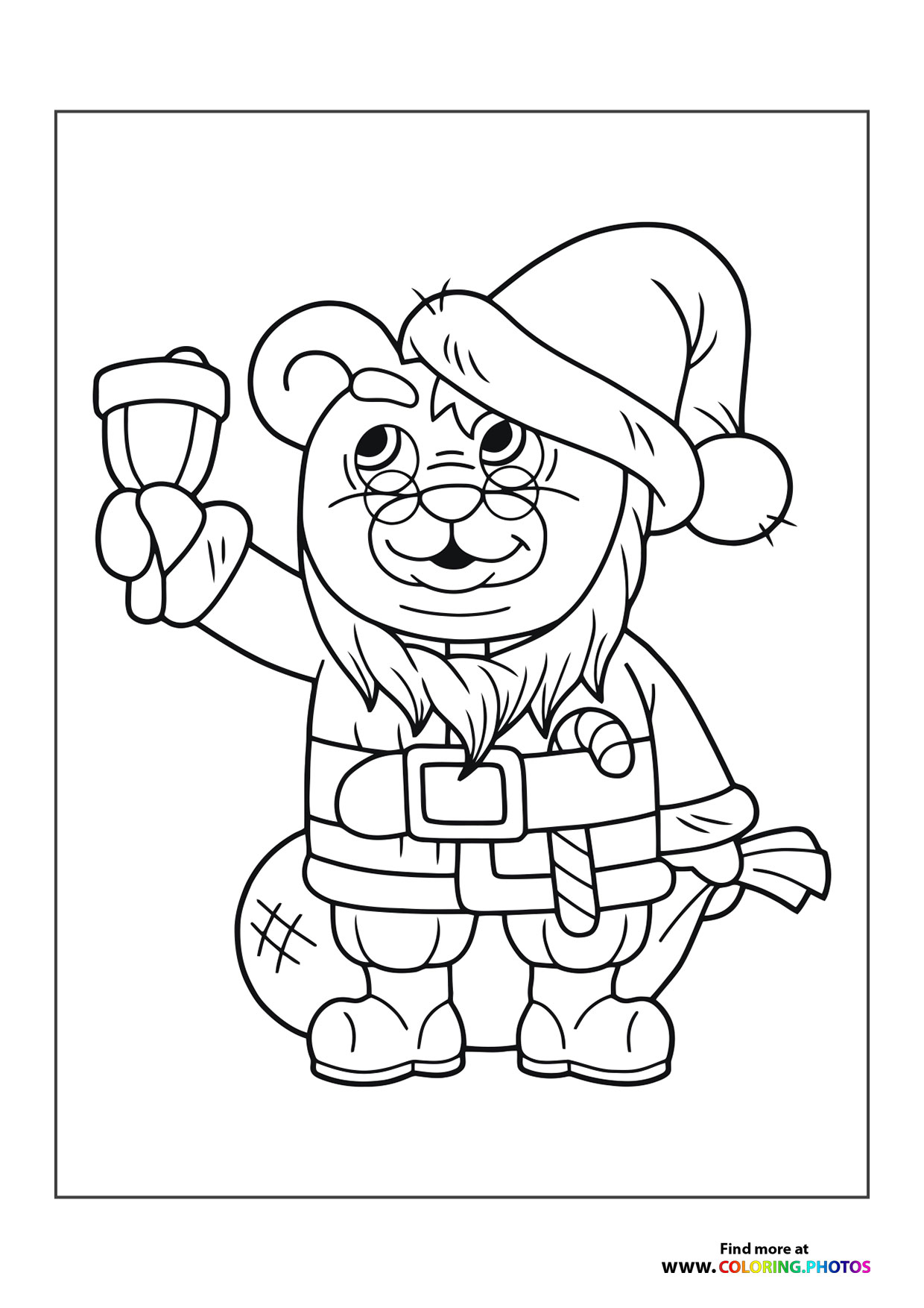 Cute bear santa