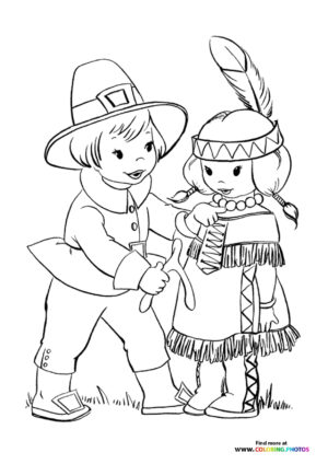 Pilgrim and Native American Child