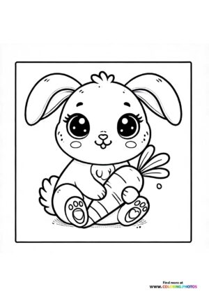 Cute bunny with a carrot