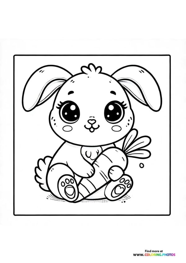 Cute bunny with a carrot
