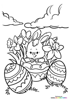 Cute easter bunny in egg