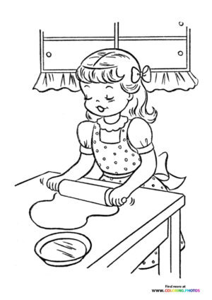 Girl Baking a Pie
