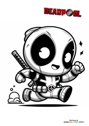 Chibi Deadpool Sitting