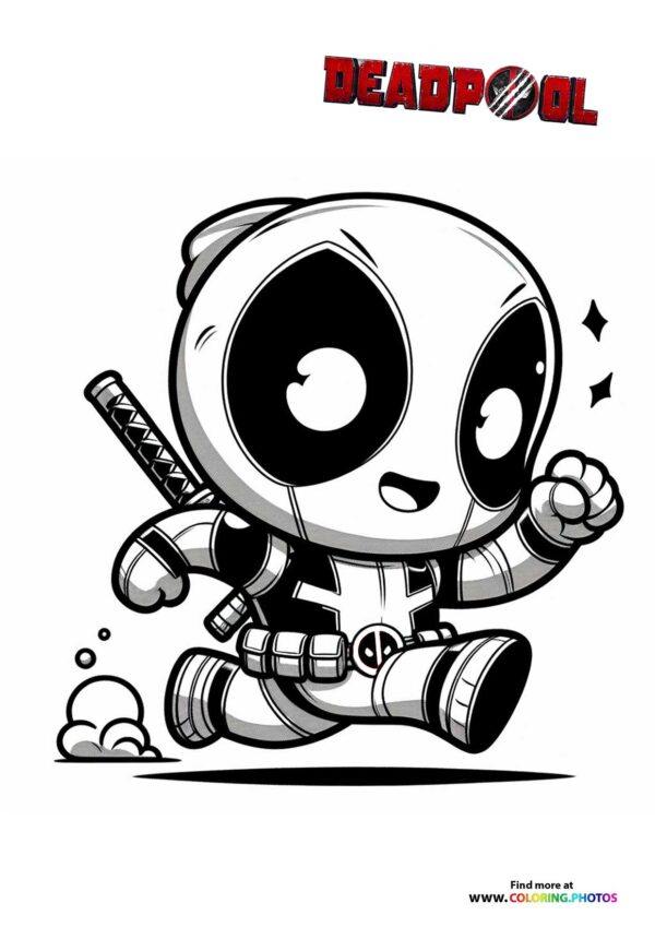 Chibi Deadpool Sitting