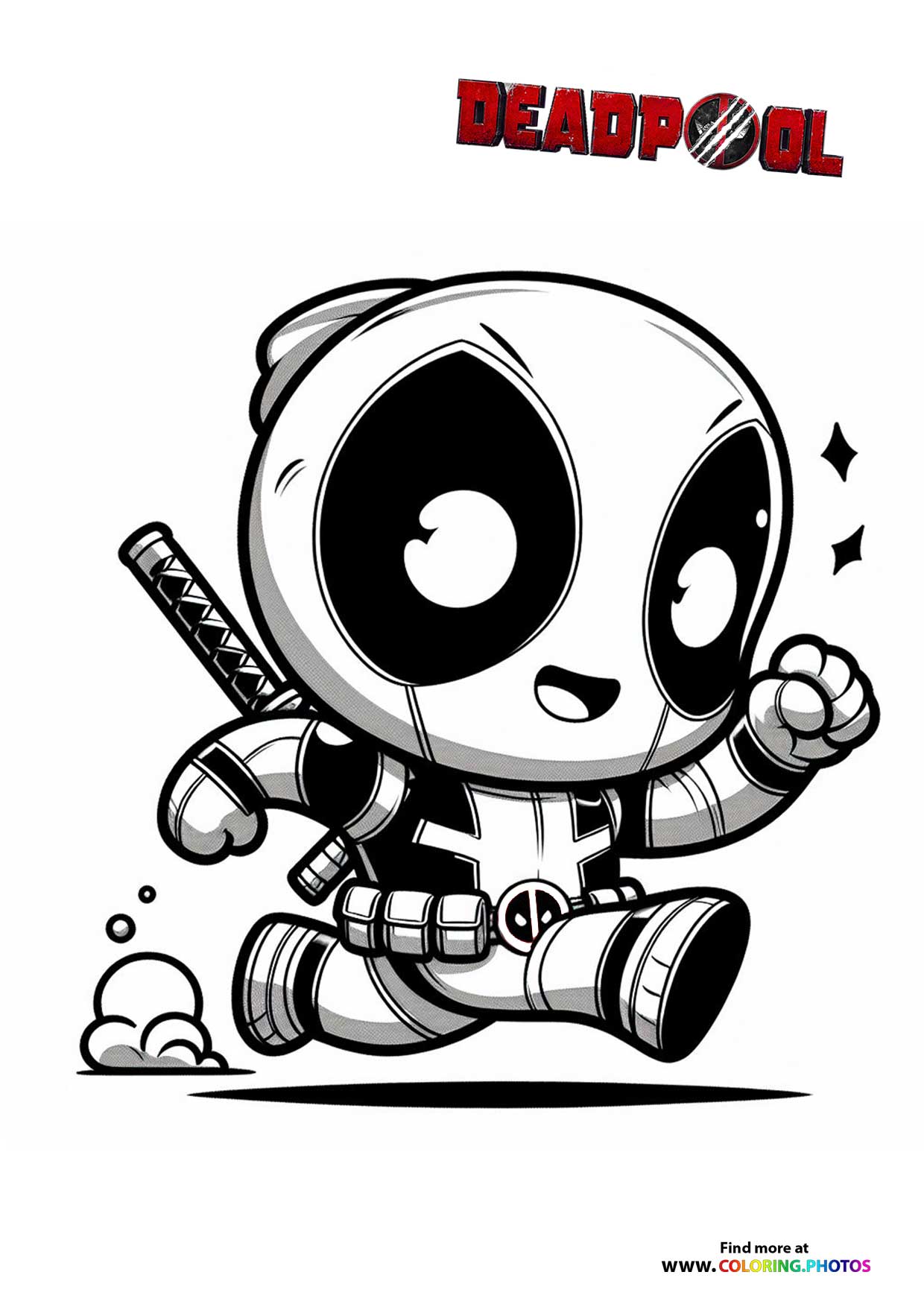 Chibi Deadpool Sitting